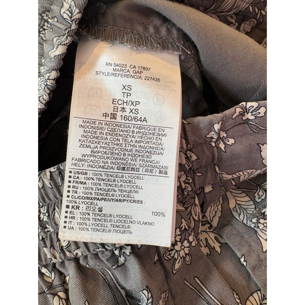 Gap Womens Floral Tencel Lyocell Pull On Pants Gray XS 227435 - Picture 4 of 7